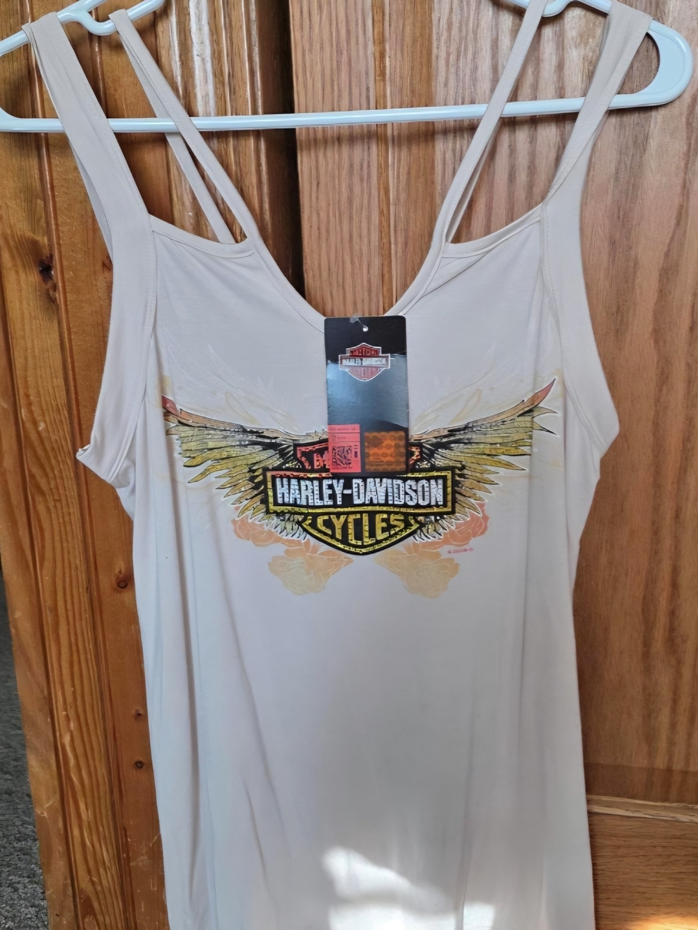 Harley-Davidson Women's Beige Graphic Camisole with Winged Logo